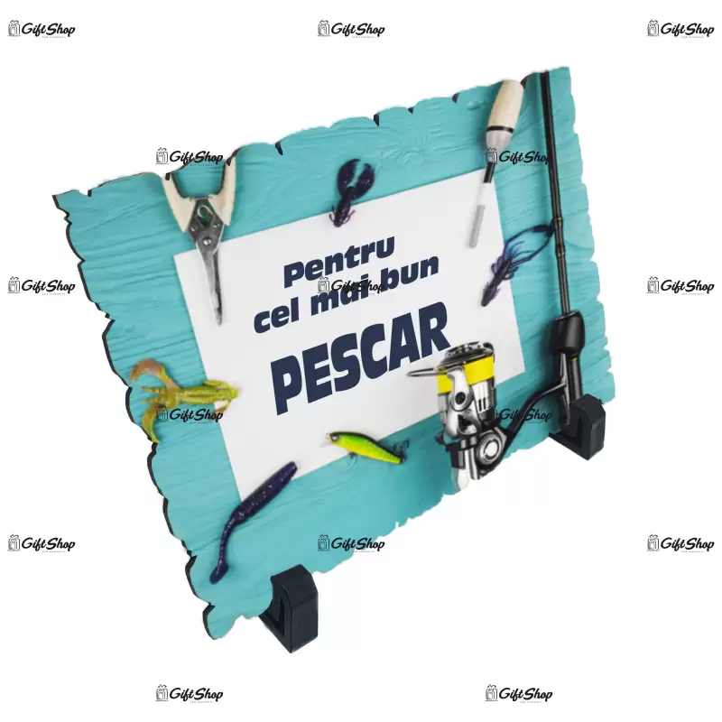 Pentru cel mai bun pescar, placheta cu mesaj, model a